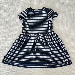 Navy and White Striped Kids Dress